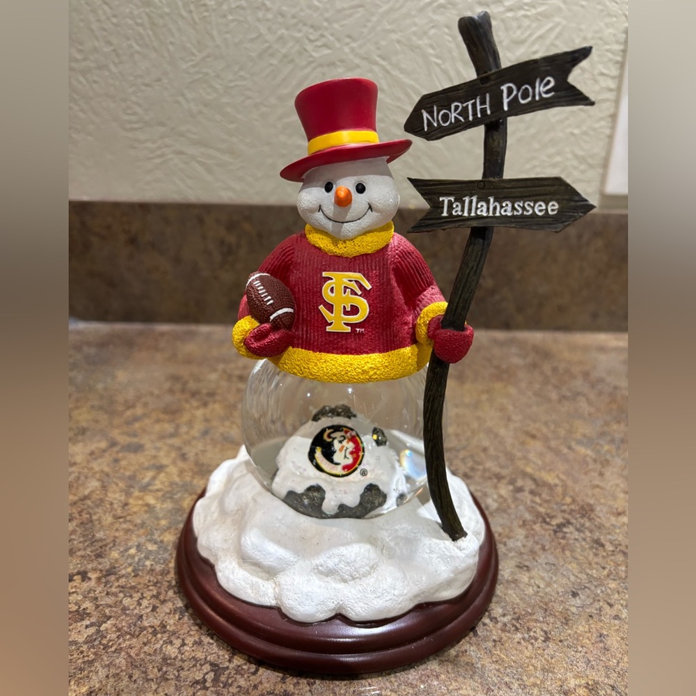 Florida State Seminoles Snowman Holiday Snow Globe Figure Limited Series